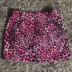 Delias Pink Leopard Print Skirt